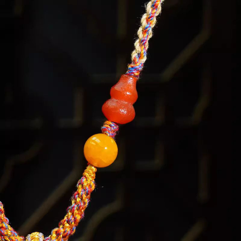 Lightning Five-Eye Dzi Bead Pendant