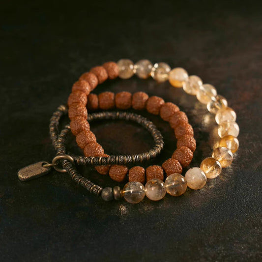 Golden Citrine Buddhist Bracelet – Abundance Magnet + Spiritual Growth