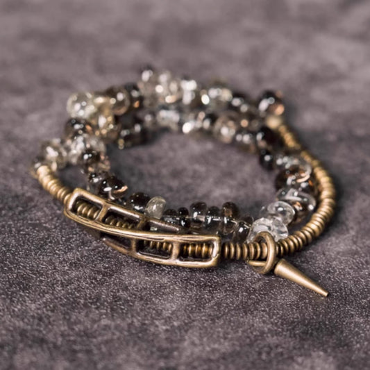 "Ground & Glow" Dual Crystal Wrap Bracelet
