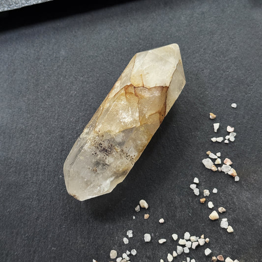 Sparkling Phantom Quartz – Glittering Mineral Specimen & Palm Stone