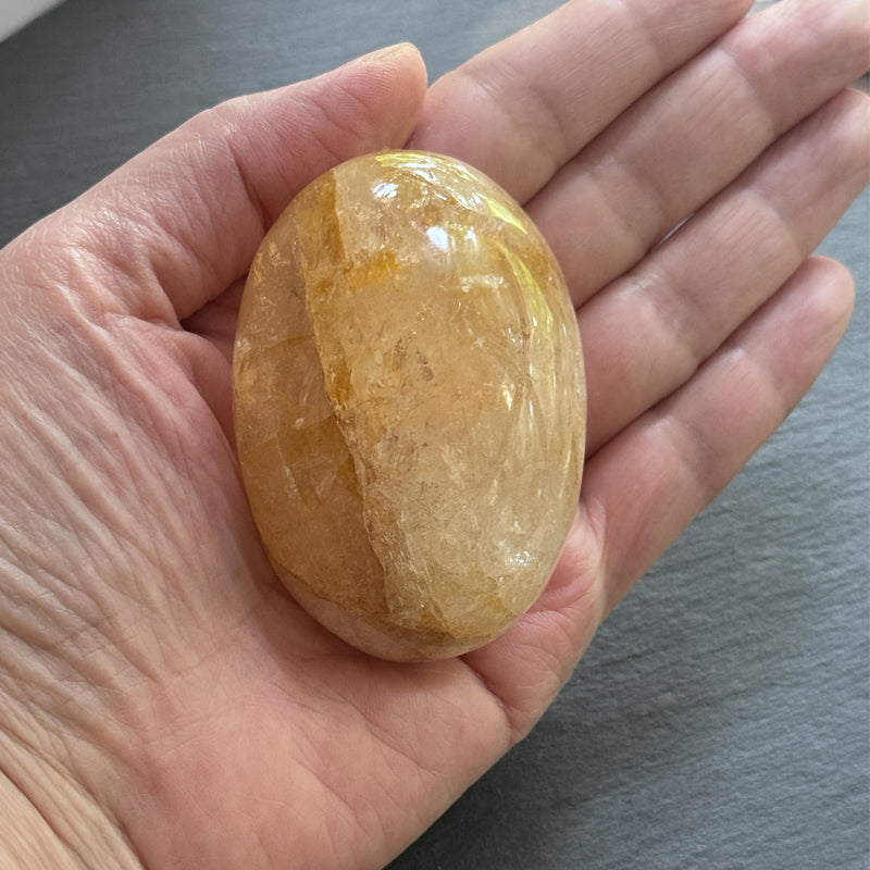 Himalayan Golden Rutilated Quartz Palm Stone – Meditation & Energy Healing