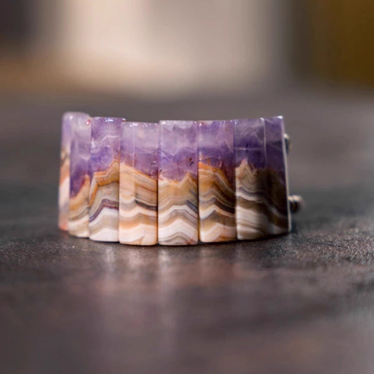 "Ethereal Gradient" Agate & Amethyst Union Bracelet