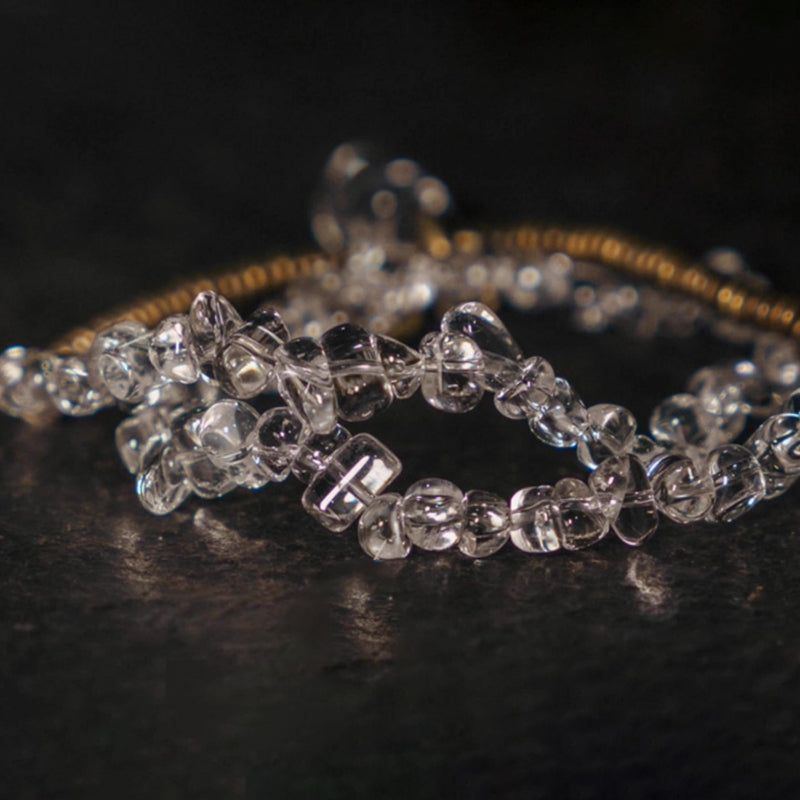Double Wrap Raw Crystal & Brass Bracelet – Organic Energy Armor