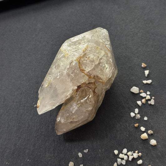 Sparkling Phantom Quartz – Glittering Mineral Specimen & Palm Stone