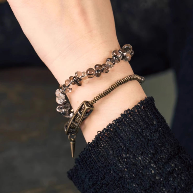 "Ground & Glow" Dual Crystal Wrap Bracelet