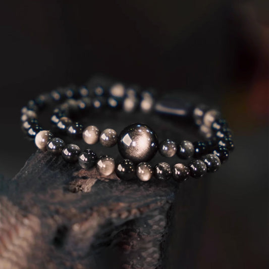 Silver Obsidian Energy Bracelet – Intuition Booster & Aura Armor