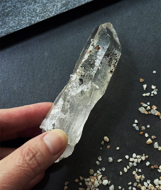 Himalayan Phantom Quartz Palm Stone - Powerful Meditation & Energy Crystal
