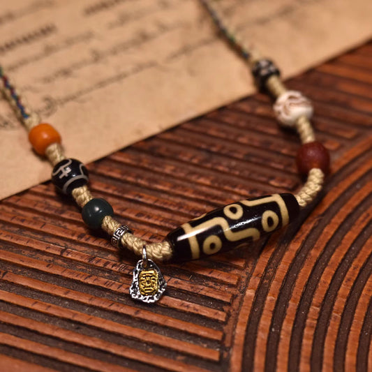 Nine-Eye Sacred Energy Dzi Bead Necklace