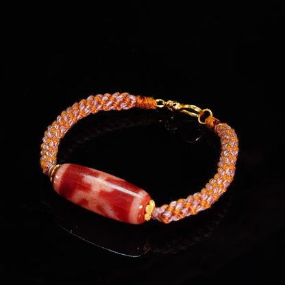 Red Agate Nobleman Dzi Bead Bracelet