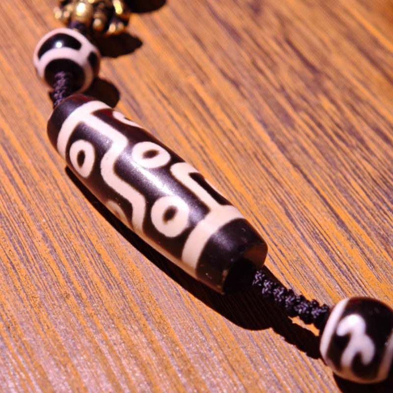 Guardian- Nine-Eye Dzi Bead Pendant