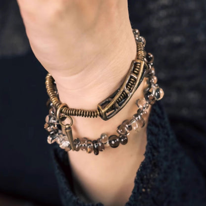 "Ground & Glow" Dual Crystal Wrap Bracelet