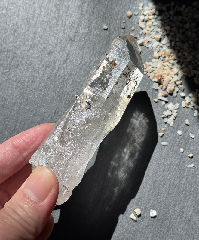 Himalayan Phantom Quartz Palm Stone - Powerful Meditation & Energy Crystal