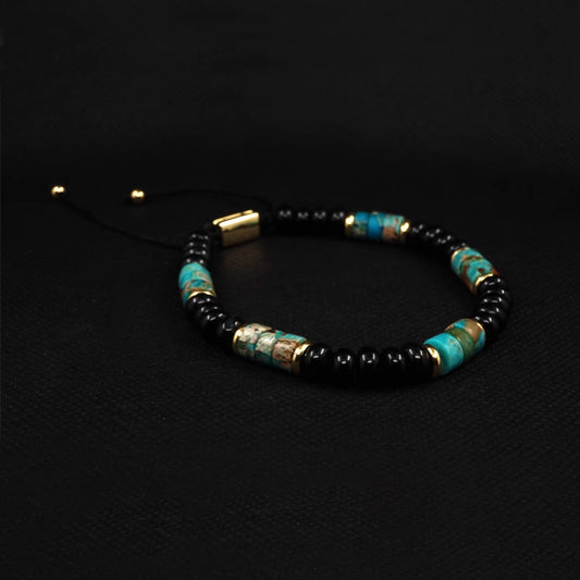 Protection Stone Bracelet - Turquoise & Onyx
