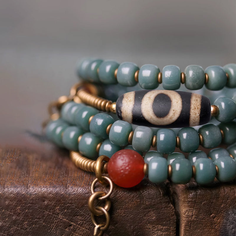 Sacred Bodhi Dzi Necklace – Spiritual Armor