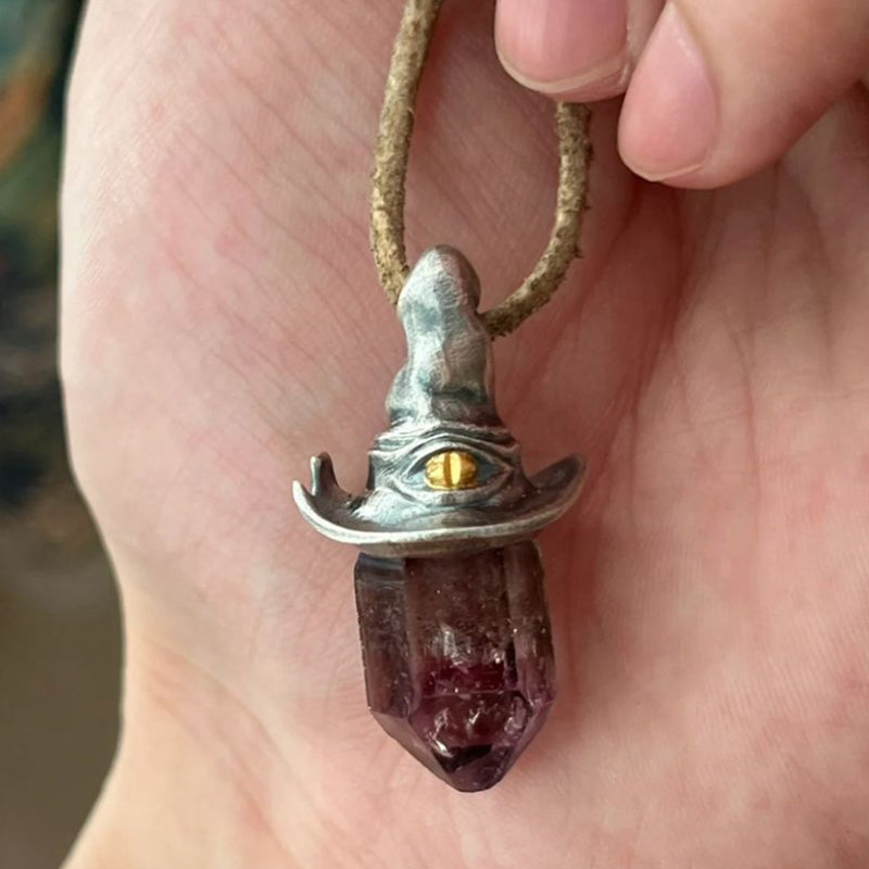 Witch Hat Crystal Pendant