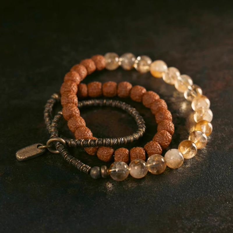 Golden Citrine Buddhist Bracelet – Abundance Magnet + Spiritual Growth