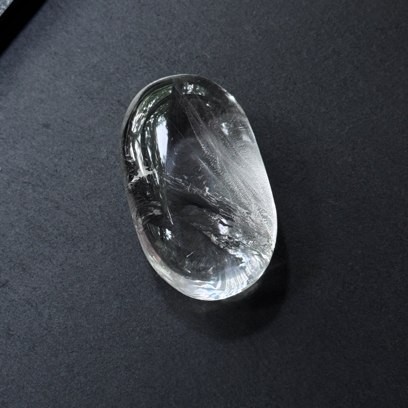 Himalayan Clear Quartz Palm Stone – High-Vibration Meditation & Clarity Crystal