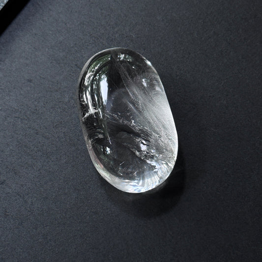 Himalayan Clear Quartz Palm Stone – High-Vibration Meditation & Clarity Crystal