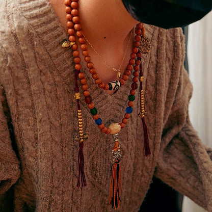 108-Piece Sacred Bodhi Seed Mala Necklace