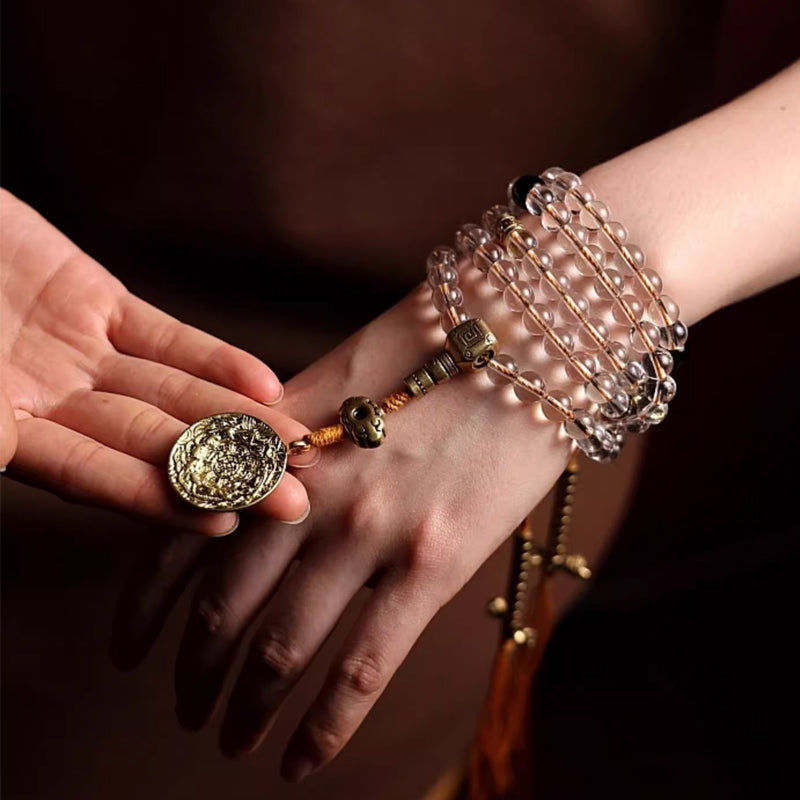 108-Clear Quartz Buddhist Mala