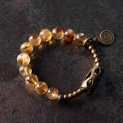 Golden Citrine Brass Bracelet – Solar Plexus Charger & Money Manifestor