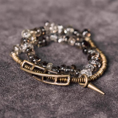 "Ground & Glow" Dual Crystal Wrap Bracelet