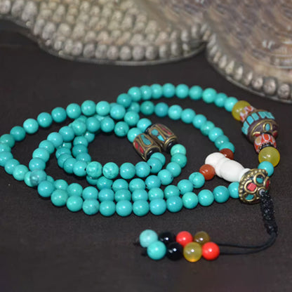 108 Enhanced Turquoise Buddhist Mala
