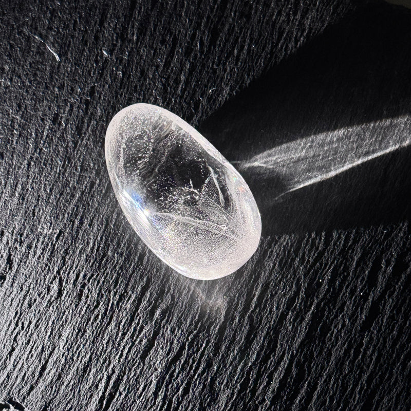 Himalayan Clear Quartz Palm Stone – High-Vibration Meditation & Clarity Crystal