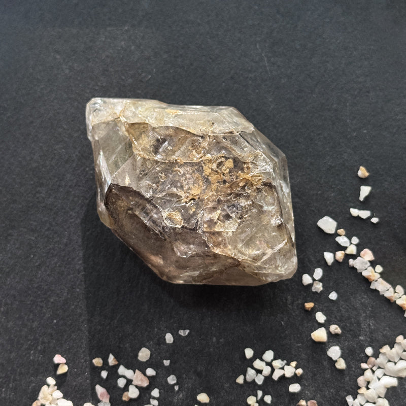 Sparkling Phantom Quartz – Glittering Mineral Specimen & Palm Stone