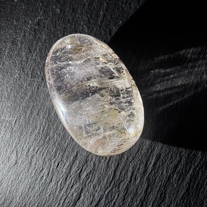 Skeletal Quartz Palm Stone - "Stardust Connection" with Cosmic Inclusions