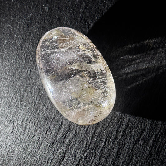 Skeletal Quartz Palm Stone - "Stardust Connection" with Cosmic Inclusions