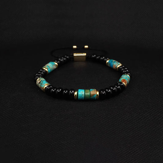 Protection Stone Bracelet - Turquoise & Onyx