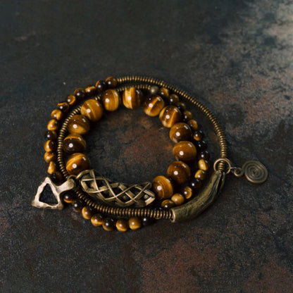 Multi-Wrap Golden Tiger Eye Mala – Courage, Wealth & Personal Power