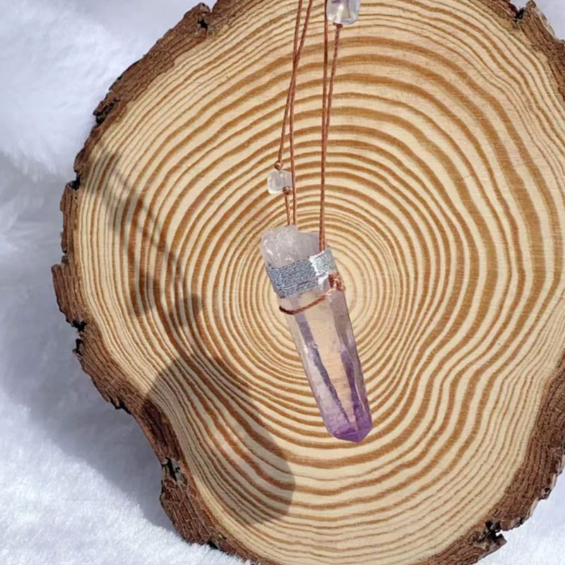 Mysterious Amethyst｜Silk Thread Hand Wrap Amethyst Pendant