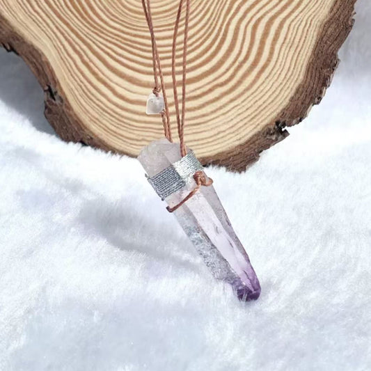 Mysterious Amethyst｜Silk Thread Hand Wrap Amethyst Pendant