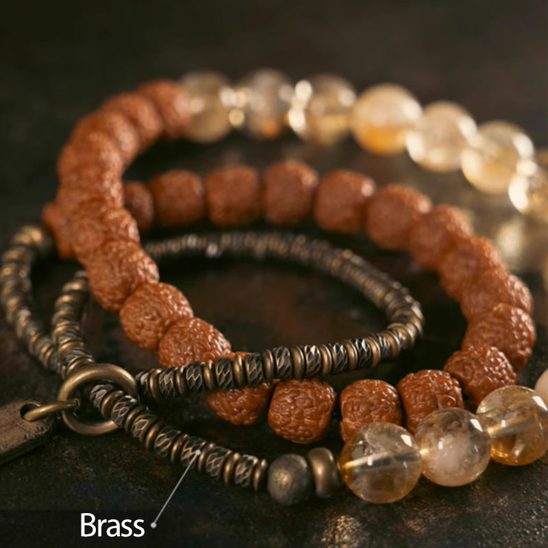 Golden Citrine Buddhist Bracelet – Abundance Magnet + Spiritual Growth