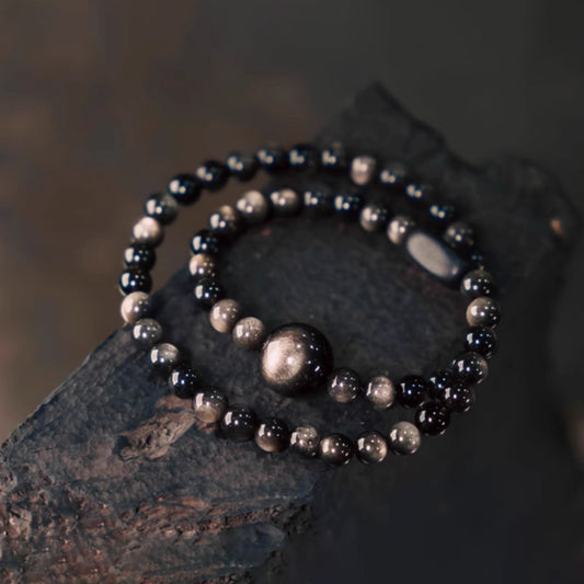Silver Obsidian Energy Bracelet – Intuition Booster & Aura Armor