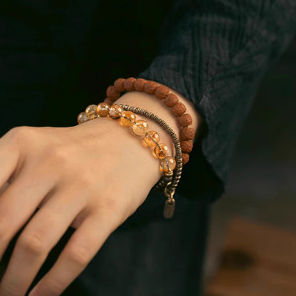 Golden Citrine Buddhist Bracelet – Abundance Magnet + Spiritual Growth