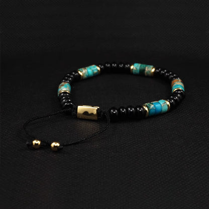 Protection Stone Bracelet - Turquoise & Onyx