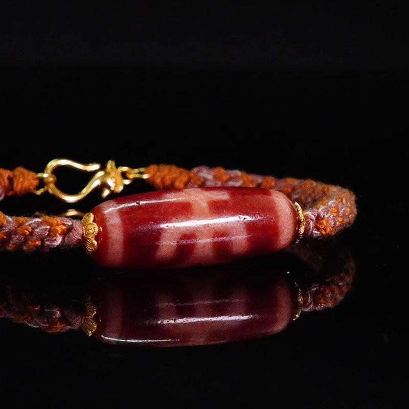 Red Agate Nobleman Dzi Bead Bracelet