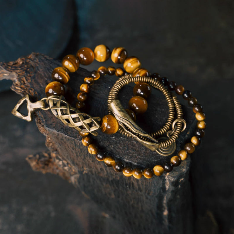 Multi-Wrap Golden Tiger Eye Mala – Courage, Wealth & Personal Power