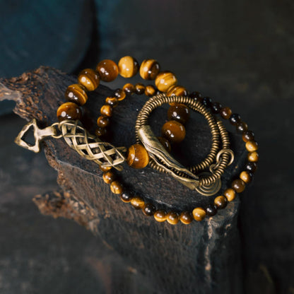 Multi-Wrap Golden Tiger Eye Mala – Courage, Wealth & Personal Power