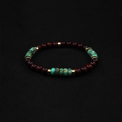 Natural Turquoise & Sandalwood Bead Bracelet