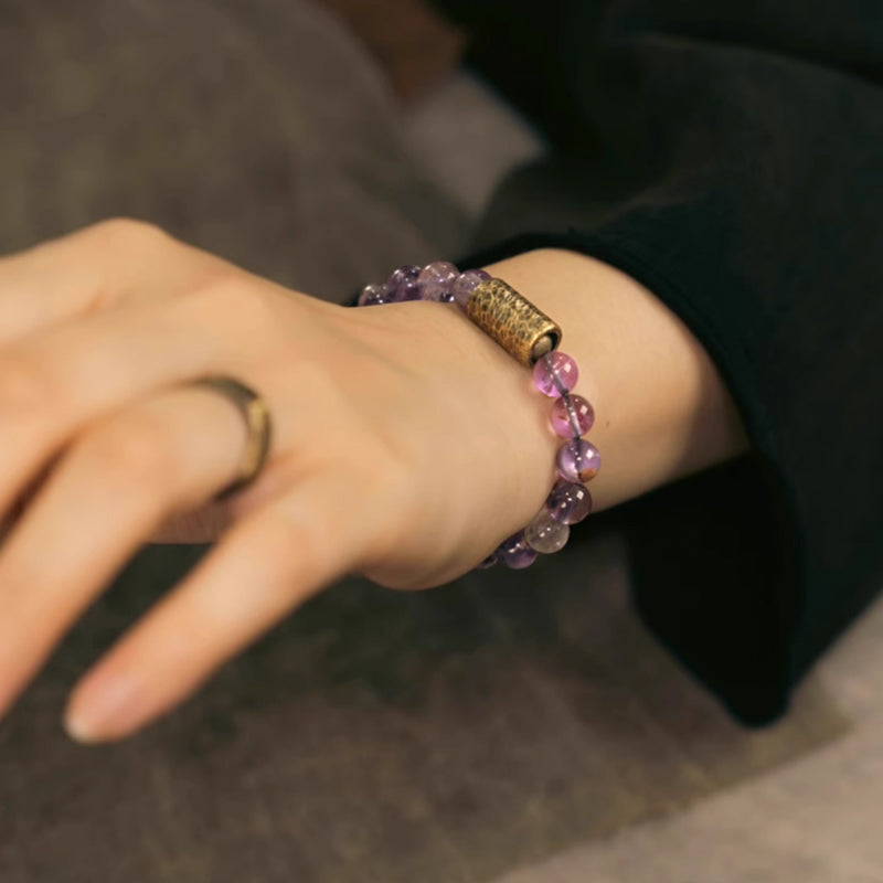 Purple Phantom Crystal Bracelet – Luck & Intuition