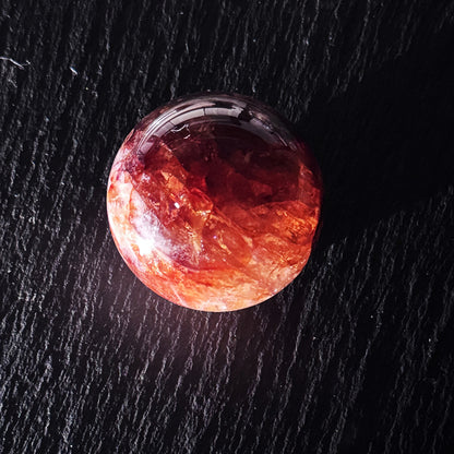 Red Phantom Quartz "Poison Feather Ghost" | Natural Crystal for Wealth & Energy