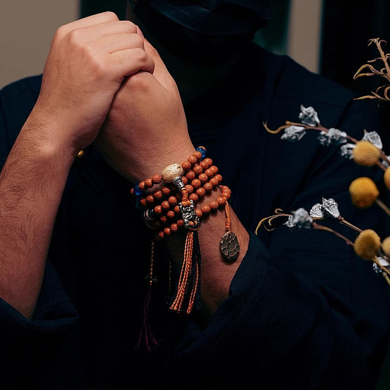 108-Piece Sacred Bodhi Seed Mala Necklace