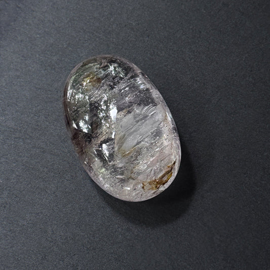 Skeletal Quartz Palm Stone - "Stardust Connection" with Cosmic Inclusions