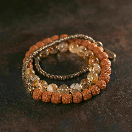 Golden Citrine Buddhist Bracelet – Abundance Magnet + Spiritual Growth