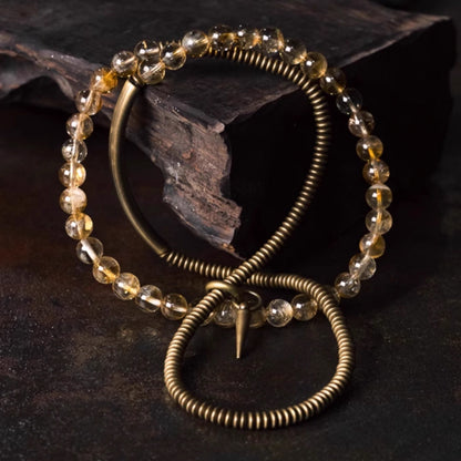 Dual-Layer Golden Abundance Bracelet – Solar Plexus Boost & Lucky Aura