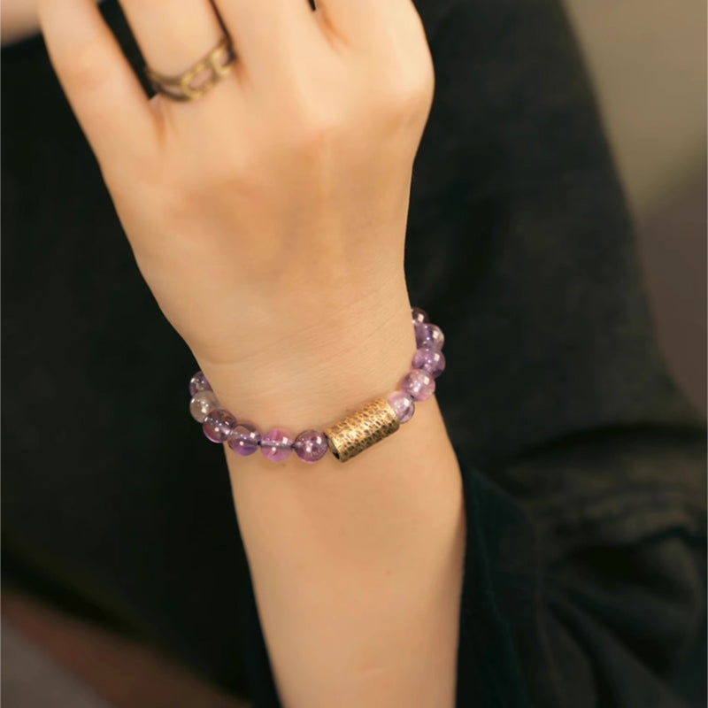 Purple Phantom Crystal Bracelet – Luck & Intuition